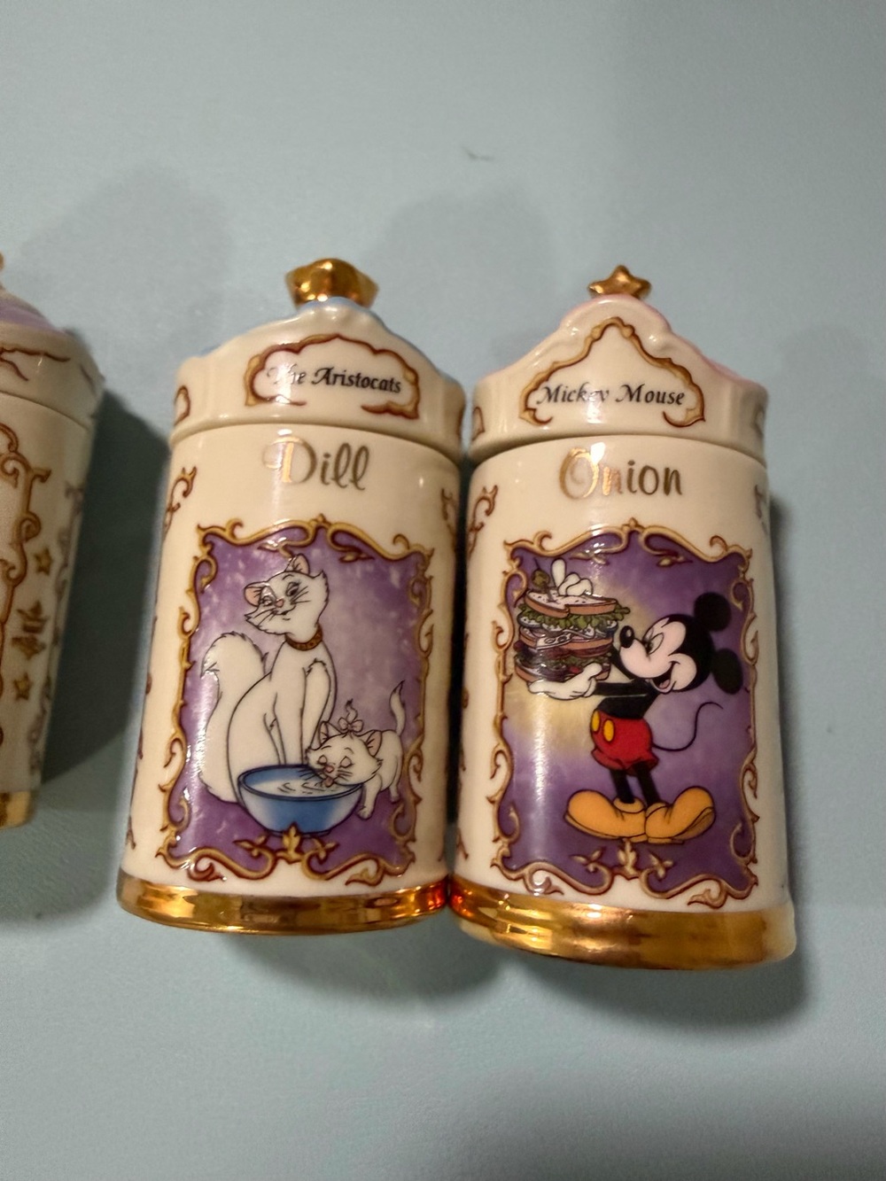 Disney Lenox Fine Porcelain Spice Jar Collection Set of 4 New - No Boxes - Picture 4 of 8